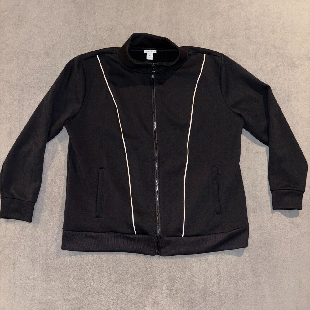 Ava & Viv Long Sleeve Full Zip Front Black Jacket Size X